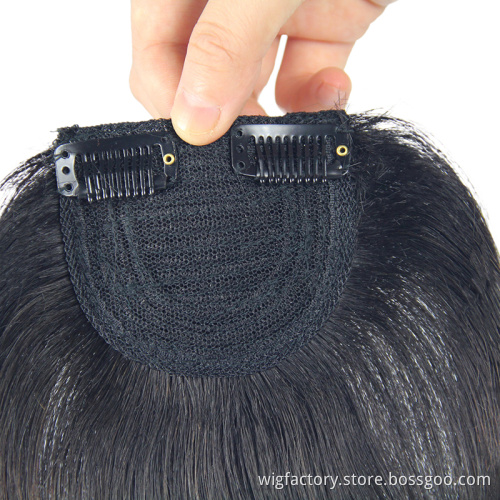 Cheap hair puff piece and fringe hair piece, detachable human hair fringes, clip in human hair bang front fringe hair extension